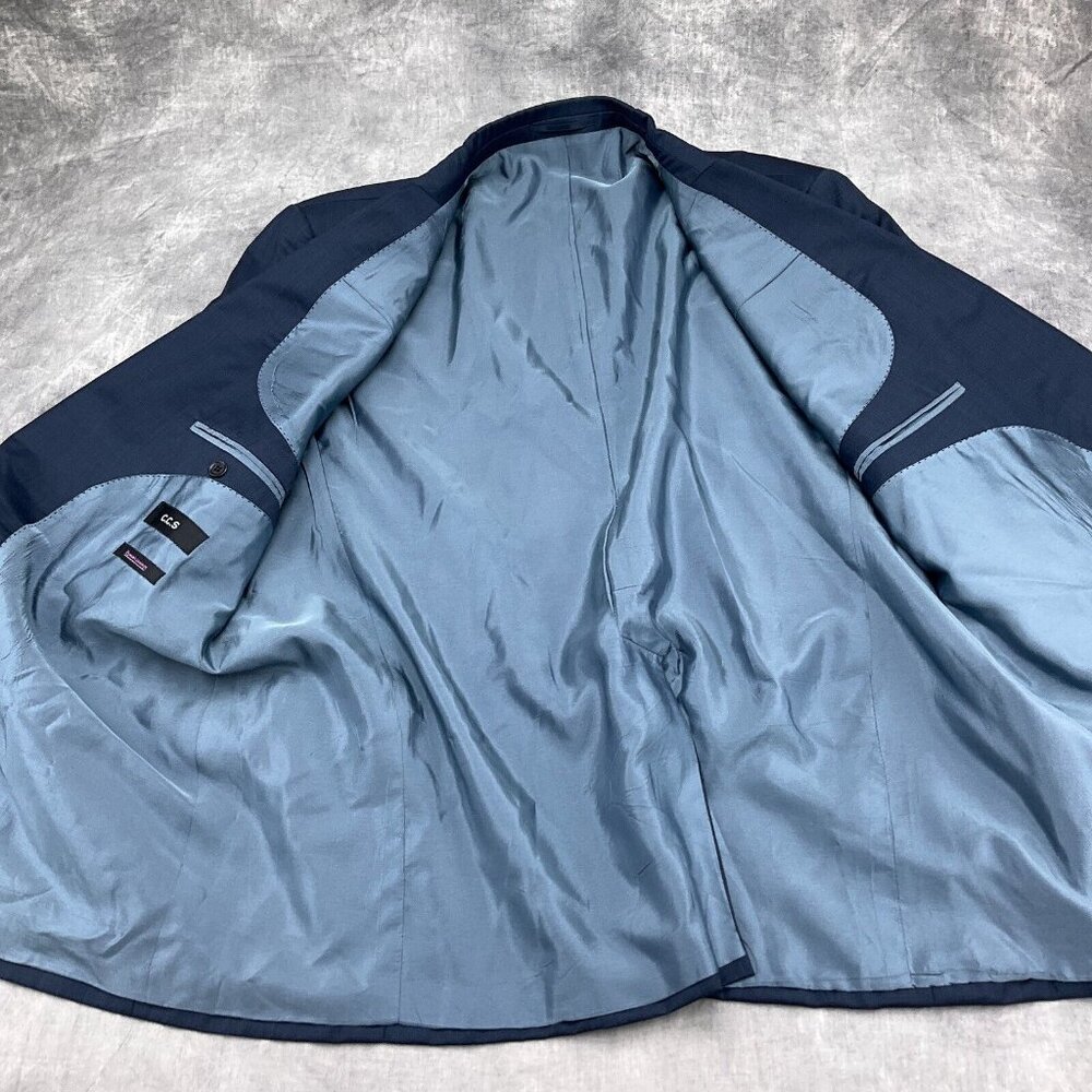 CCS Suit Men 51R/43W x 30L Dynamic Concept Blue‎ Wool Classic Career 2pc - Picture 10 of 16